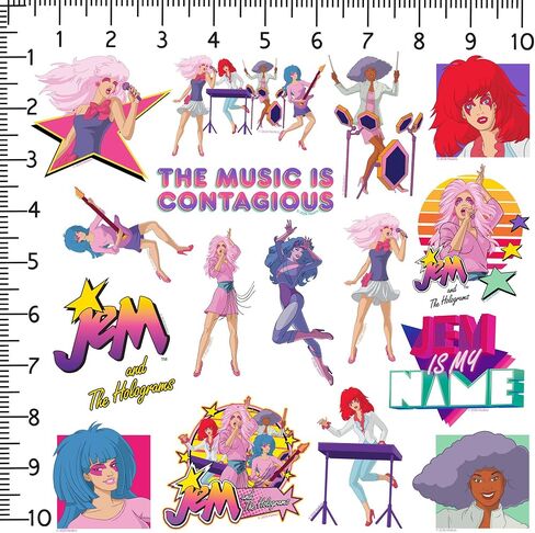 Jem, Band Graphics & Iconic 80s Designs for Laptop, Water Bottle & Suitcase in Saudi Arabia