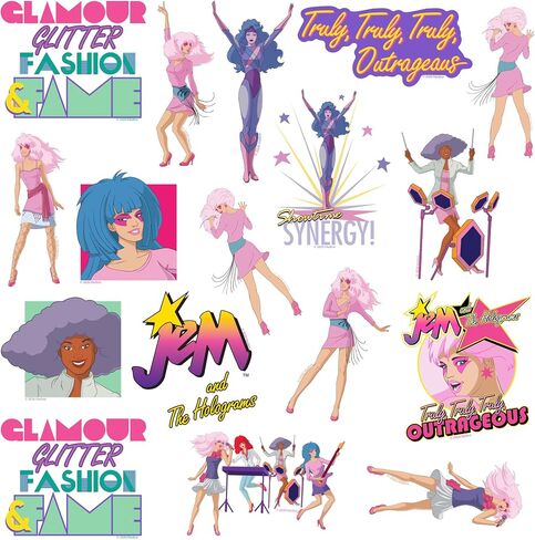 Jem, Band Graphics & Iconic 80s Designs for Laptop, Water Bottle & Suitcase in Saudi Arabia