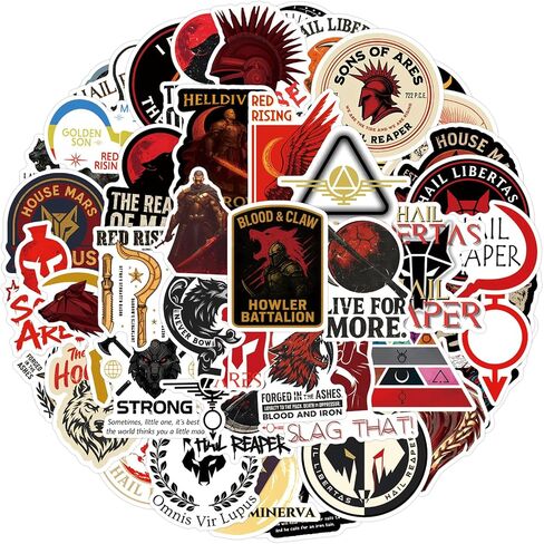 100Pcs Red Rising Stickers Science Fiction/Dystopian Series Novels Aesthetics Book Sticker Pack Waterproof Vinyl Decals for Laptop Ebook Readers Water Bottles Journal Scrapbook in Saudi Arabia