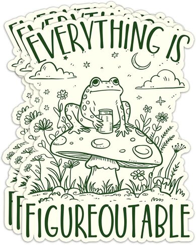 3 Pcs Everything is Figureoutable Sticker Mental Health Retro Frog Motivation Vinyl Waterproof Decal, Gift for Women, Girls, Kids, Teens – Laptop, Phone, Water Bottle, Tumbler, Car, Helmet 3 Inches in Saudi Arabia