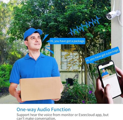 Hiseeu Camera Add on 5MP Outdoor Wireless Security Camera, Waterproof Outdoor Indoor 3.6mm Lens IR Cut Day & Night Vision with Power Adapter, Compatible 10CH Wireless Security Camera System in Saudi Arabia