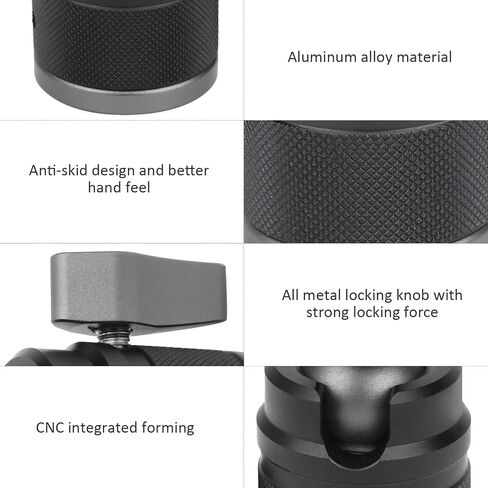 Aluminum Alloy Cold Shoe Ball Head, Mini 1/4 Inch Screw Connector for Cameras and Tripods, Compact Design, Black in Saudi Arabia
