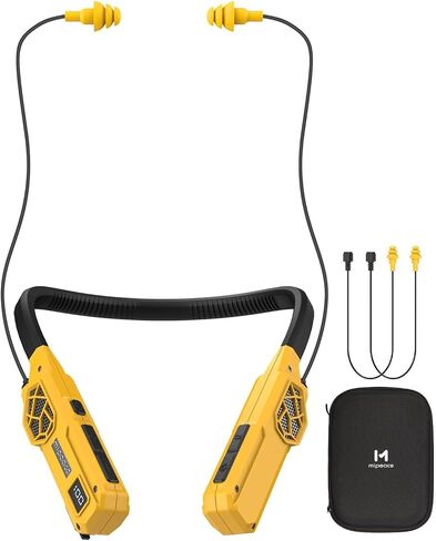 MIPEACE Neckband Bluetooth Headphones, 2-in-1 Around The Neck Work Headphones-OSHA Approved Earbuds w/Built-in Speakers,ENC,100+Hrs Playtime,4 EQ Modes for Bluetooth Hearing Protection Mowing Safety in Saudi Arabia