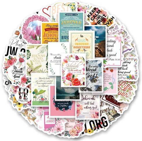 JW.ORG Stickers Pack, 62Pcs Aesthetic Vinyl Waterproof Sticker Decals for Water Bottle,Laptop,Phone,Skateboard,Scrapbooking,Bumper for Fans for Party Supply in Saudi Arabia
