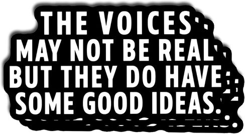 3PCS The Voices May Not Be Real but They Do Have Some Good Ideas Funny Vinyl Stickers, Dark Humor Sarcastic Quote Decals for Water Bottles, Laptops, Tumblers, Journals and Personal Items, 3 Inch in Kuwait