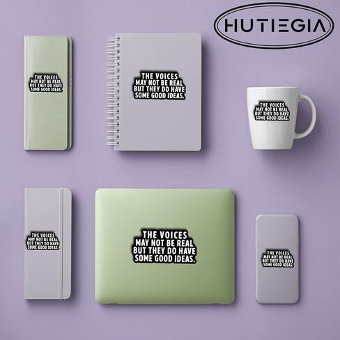 3PCS The Voices May Not Be Real but They Do Have Some Good Ideas Funny Vinyl Stickers, Dark Humor Sarcastic Quote Decals for Water Bottles, Laptops, Tumblers, Journals and Personal Items, 3 Inch in Kuwait