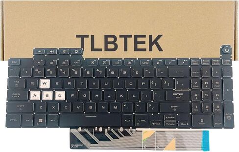 TLBTEK Backlight Keyboard Replacement Compatible with ASUS TUF A15 FA507 FA507R FA507RC FA507RE FA507RM FA507RR FA577,A17 FA707 FA707RC,TUF F15 FX507 FX507ZC FX507ZE FX507ZM FX507ZR FX517 FX577 Laptop in Saudi Arabia