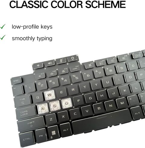 TLBTEK Backlight Keyboard Replacement Compatible with ASUS TUF A15 FA507 FA507R FA507RC FA507RE FA507RM FA507RR FA577,A17 FA707 FA707RC,TUF F15 FX507 FX507ZC FX507ZE FX507ZM FX507ZR FX517 FX577 Laptop in Saudi Arabia