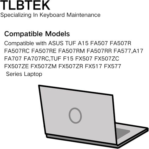 TLBTEK Backlight Keyboard Replacement Compatible with ASUS TUF A15 FA507 FA507R FA507RC FA507RE FA507RM FA507RR FA577,A17 FA707 FA707RC,TUF F15 FX507 FX507ZC FX507ZE FX507ZM FX507ZR FX517 FX577 Laptop in Saudi Arabia