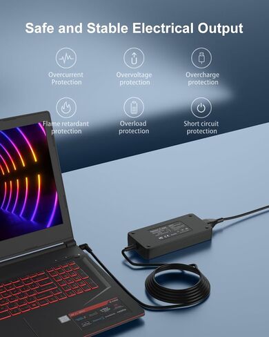 180W Charger Compatible with MSI Thin GF63 GF65 Gaming Laptop in Saudi Arabia