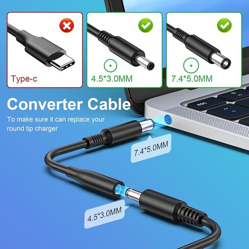 65W Charger Compatible with Dell Inspiron Latitude Series 2 Tips in Kuwait