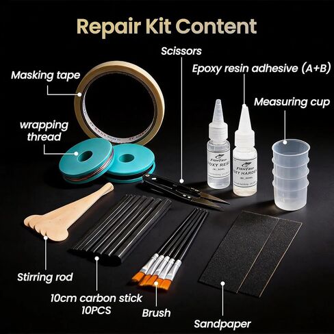 FishTrip Fishing Rod Repair Kit Complete Carbon Fiber for Rod Building in Saudi Arabia