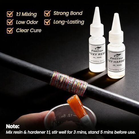 FishTrip Fishing Rod Repair Kit Complete Carbon Fiber for Rod Building in Saudi Arabia
