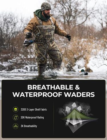 TIDEWE Breathable Chest Waders, Waterproof Insulated Hunting Waders in Saudi Arabia