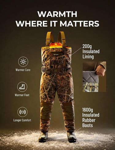 TIDEWE Breathable Chest Waders, Waterproof Insulated Hunting Waders in Saudi Arabia