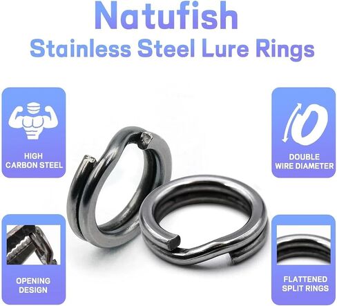 Natufish Split Rings Heavy Duty 50Pcs for Saltwater Fishing in Kuwait