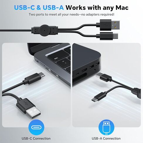 OMOTON Keyboard and Mouse for Mac, Wired USB-C & USB-A, Zero Setup, Grey in Saudi Arabia