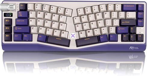 RK ROYAL KLUDGE A70 Wireless Ergonomic Keyboard, Alice Split Mechanical Keyboard w/Bluetooth/2.4GHz/Wired, 65% RGB Gaming Keyboards with Knob and PBT Keycap, Gasket Hot Swappable Linear Cream Switches in Saudi Arabia