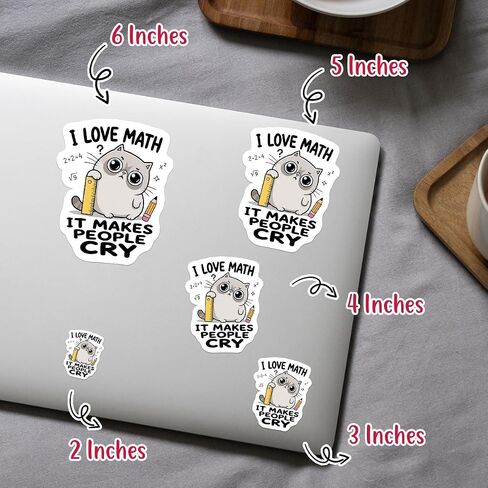 (3Inch) 4Pcs Funny Math Stickers, Math Teacher Stickers for Cat Lovers in Saudi Arabia