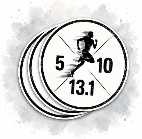 3 Pcs 5K 10K 13.1 Running Sticker, 13.1 Half Marathon Race Distance Vinyl Sticker 3" Waterproof for Laptop, Water Bottle, Tumbler, Journal, Gift for Runners, Medal Holder in Saudi Arabia