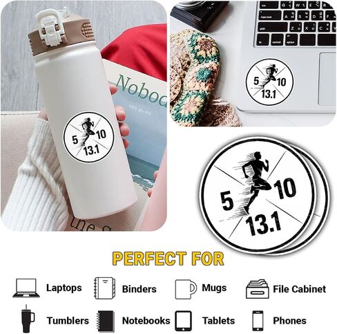 3 Pcs 5K 10K 13.1 Running Sticker, 13.1 Half Marathon Race Distance Vinyl Sticker 3" Waterproof for Laptop, Water Bottle, Tumbler, Journal, Gift for Runners, Medal Holder in Saudi Arabia