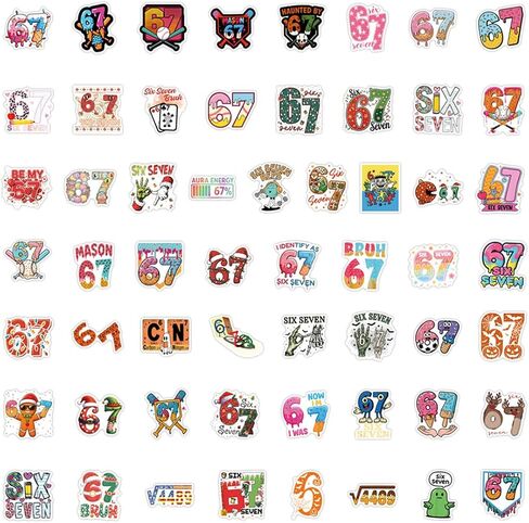 110Pcs 6 7 Stickers, Funny Six Seven Meme Stickers Waterproof Vinyl Decals for Water Bottle, Laptop, Phone, Kindle, Journal, Scrapbook in Saudi Arabia