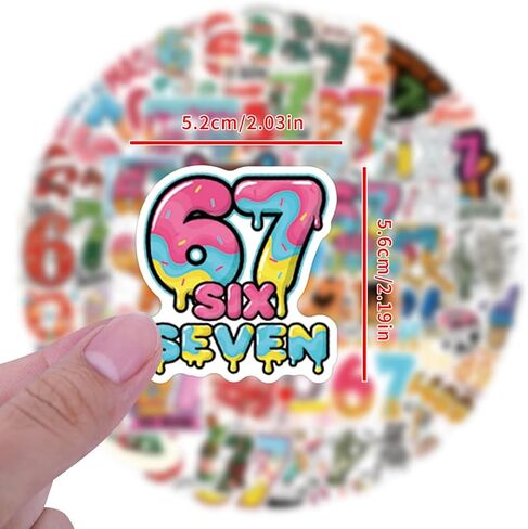110Pcs 6 7 Stickers, Funny Six Seven Meme Stickers Waterproof Vinyl Decals for Water Bottle, Laptop, Phone, Kindle, Journal, Scrapbook in Saudi Arabia