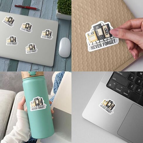 3Pcs Cassette Never Forget Sticker Funny Vintage Retro Tech Floppy Disk in Saudi Arabia