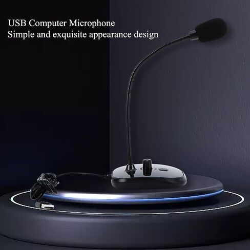 USB Computer Microphone High Sensitivity Noise Cancelling Gaming Recording Live Streaming Mic with Listening Function for PC Laptop USB Plug Play Black in Saudi Arabia