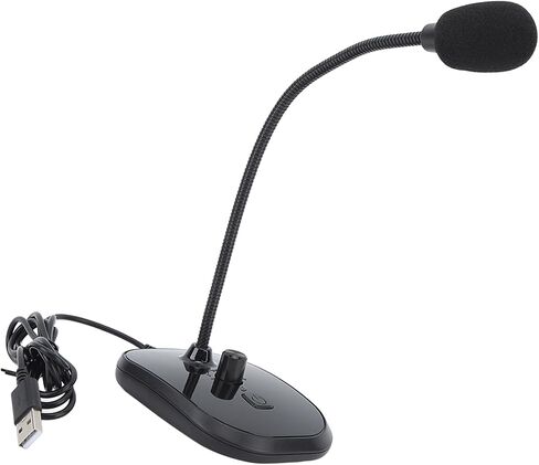 USB Computer Microphone High Sensitivity Noise Cancelling Gaming Recording Live Streaming Mic with Listening Function for PC Laptop USB Plug Play Black in Saudi Arabia