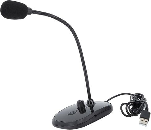 USB Computer Microphone High Sensitivity Noise Cancelling Gaming Recording Live Streaming Mic with Listening Function for PC Laptop USB Plug Play Black in Saudi Arabia