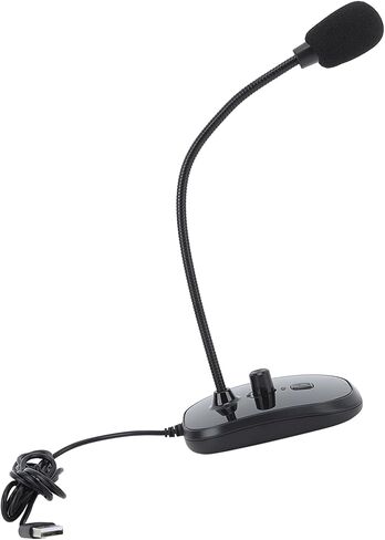 USB Computer Microphone High Sensitivity Noise Cancelling Gaming Recording Live Streaming Mic with Listening Function for PC Laptop USB Plug Play Black in Saudi Arabia