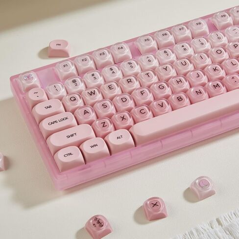 MOA Profile Blue Foundation Jelly Keycaps, 130 Keys PC+PBT Material Dye Sublimation Cute Custom Key Cap for Mechanical Gaming Keyboard with MX Structure in Kuwait