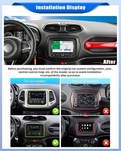 [4+128G] Android 15 Car Stereo for Jeep Renegade 2016-2021/Jeep Compass 2017-2020 with Wireless Carplay Android Auto,7 Inch Car Radio with Mirror Link/BT/FM/RDS/EQ/DSP/WiFi/GPS/SWC/Backup Camera in Saudi Arabia