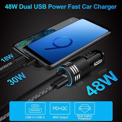 for iPhone 18 17 16 15 Car Charger Fast Charging with Build-in Type C Cable in Saudi Arabia