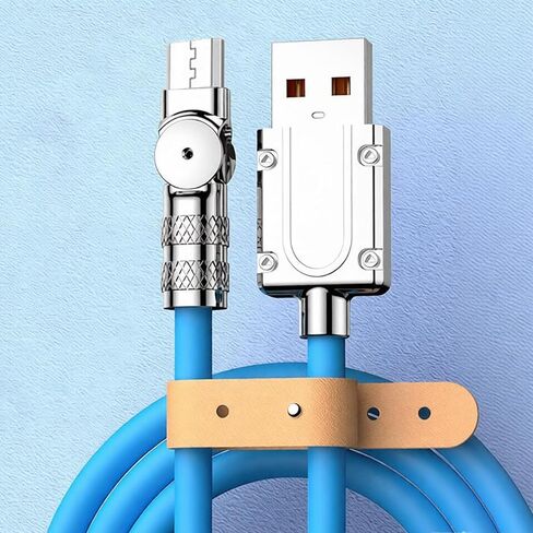 10FT USB A to Type C Cable, 120W Chubby 180° Rotation Extra Bolded Heavy Duty Unbreakable,High Speed Data Sync Charging Cord for Samsung Galaxy S25 S24 S23, Pixel 9/8/7 Moto LG and More (Orange) in Saudi Arabia
