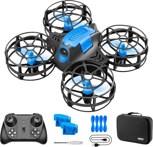4DRC V18 Mini RC Quadcopter Drone for Kids Beginners, 2 Control Modes, LED Lights, 3D Flips, Headless Mode, 3 Speed Adjustable, Altitude Hold Auto Hover, 2 Rechargeable Batteries, Fun Flying Gift Toy for Boys in Saudi Arabia