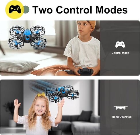 4DRC V18 Mini RC Quadcopter Drone for Kids Beginners, 2 Control Modes, LED Lights, 3D Flips, Headless Mode, 3 Speed Adjustable, Altitude Hold Auto Hover, 2 Rechargeable Batteries, Fun Flying Gift Toy for Boys in Saudi Arabia