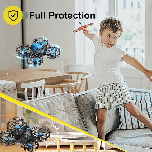 4DRC V18 Mini RC Quadcopter Drone for Kids Beginners, 2 Control Modes, LED Lights, 3D Flips, Headless Mode, 3 Speed Adjustable, Altitude Hold Auto Hover, 2 Rechargeable Batteries, Fun Flying Gift Toy for Boys in Saudi Arabia