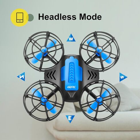 4DRC V18 Mini RC Quadcopter Drone for Kids Beginners, 2 Control Modes, LED Lights, 3D Flips, Headless Mode, 3 Speed Adjustable, Altitude Hold Auto Hover, 2 Rechargeable Batteries, Fun Flying Gift Toy for Boys in Saudi Arabia