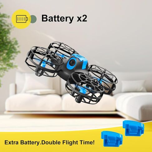 4DRC V18 Mini RC Quadcopter Drone for Kids Beginners, 2 Control Modes, LED Lights, 3D Flips, Headless Mode, 3 Speed Adjustable, Altitude Hold Auto Hover, 2 Rechargeable Batteries, Fun Flying Gift Toy for Boys in Saudi Arabia