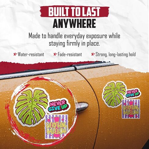 Everything Hallelujah Stickers - Christian Faith Decals - Pop Art Cross - Religious Inspiration - 2 Pack - 5 Inch Design - Smooth Surface Vinyl Stickers - Printed in the USA - IHS6549 in Saudi Arabia