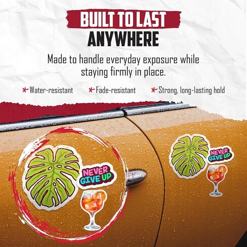 Aperol Spritz Cocktail Stickers - Watercolor Italian Summer Drink Decal - Vibrant Happy Hour Art - 2 Pack - 5 Inch Design - Smooth Surface Vinyl Stickers - Printed in the USA - IHS11032 in Saudi Arabia