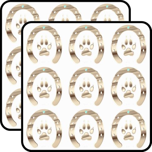 Horse Shoe and Canine Paw Print Scrapbook Stickers 50 Pack 1 Inch Vinyl in Saudi Arabia