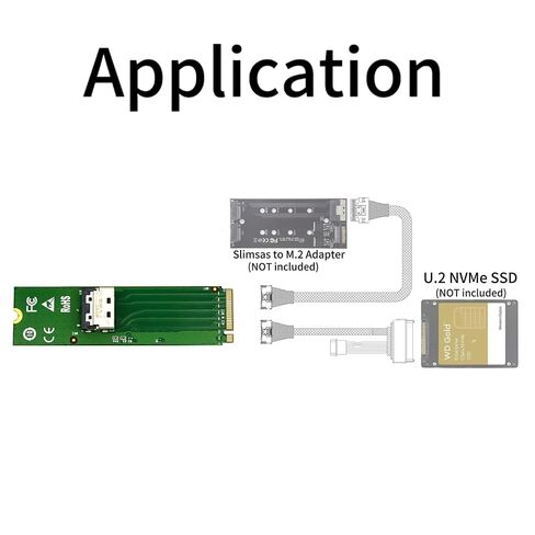 10Gtek M.2 M-Key to MCIO 4i Adapter + MCIO 4i to U.2 Cable in Kuwait