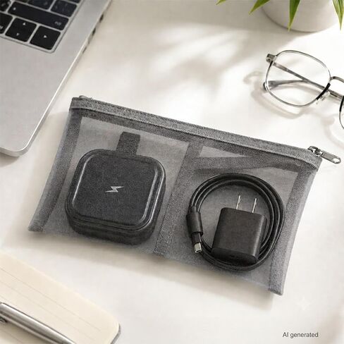 3 in 1 Foldable Wireless Magnetic Charging Dock with Storage Bag for MagSafe for iPhone 17 16 15 14 13 12 Pro Max for Apple Watch for AirPods Charger Travel Nightstand in Saudi Arabia