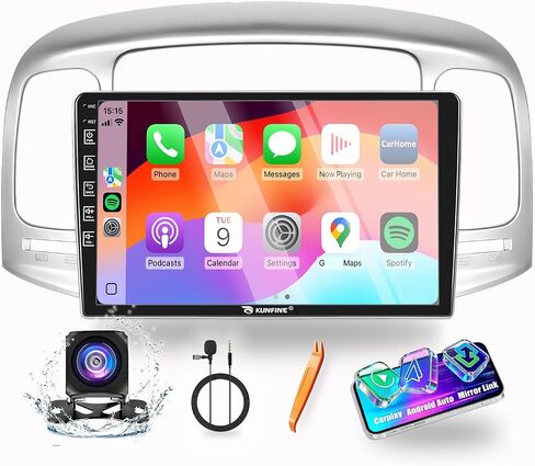 for Hyundai Accent 2006-2011 Car CarPlay Android Auto Navigation Stereo GPS Radio Reverse Camera Display 9" IPS Touchscreen Headunit Tablet Pad Media Player, if Applicable Quad Core 2G+64G in Saudi Arabia