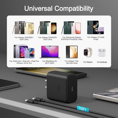 Dzytnsy 45W Super Fast Charger USB C Android Phone Type C Charger for Samsung Galaxy S26/S26 Ultra/S26+/S25 Ultra/S25/S24 Ultra/S24/S23 Ultra/S22/S21/S20/Note 10,10FT in Saudi Arabia
