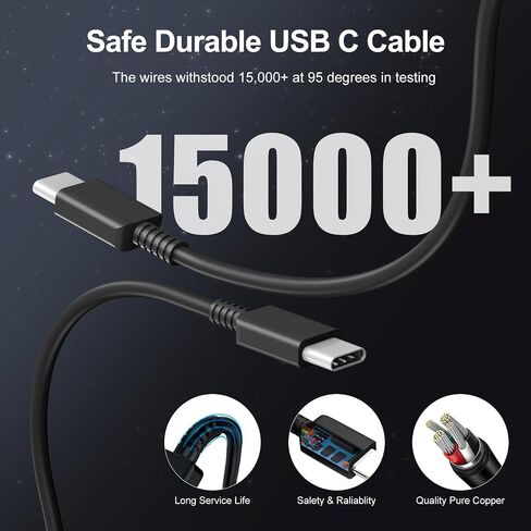 Dzytnsy 45W Super Fast Charger USB C Android Phone Type C Charger for Samsung Galaxy S26/S26 Ultra/S26+/S25 Ultra/S25/S24 Ultra/S24/S23 Ultra/S22/S21/S20/Note 10,10FT in Saudi Arabia