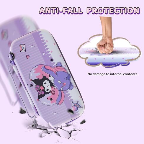 HYPERCASE Cute Switch OLED Carrying Bag Purple Bunny for Console&Accessories, with Switch OLED Dockable Cover PC Hardshell, Screen Protector, Shoulder Strap & 2 Kawaii Thumb Caps in Saudi Arabia